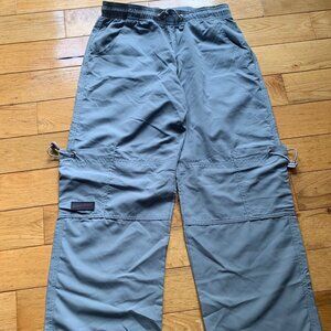 Urban Groove Gray Cargo Pants – Y2K Techwear Style Drawcord Hem Size L